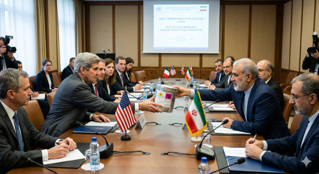 Iran giving his uranium to the US in the Us Iran negotiation